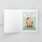 Kerstman misdraagt zich voor ongelovigen feestdagen kaart (Binnen)