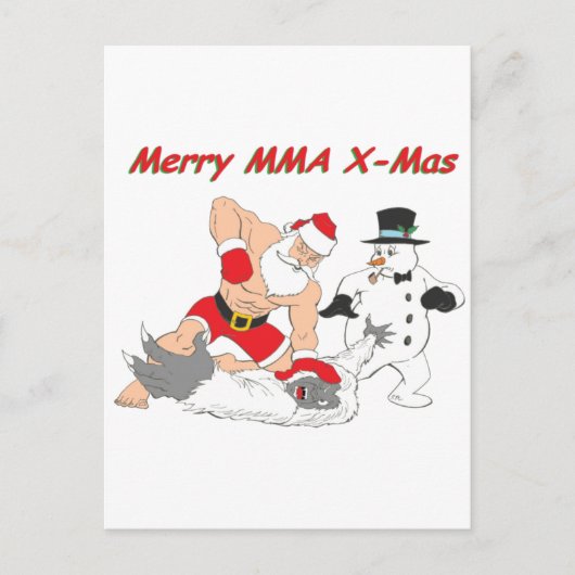 Kerstman MMA Feestdagenkaart (Voorkant)