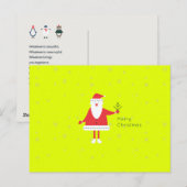 Kerstman Modern Plat Aangepaste Kleur BEWERKBAAR Feestdagenkaart (Voorkant / Achterkant)