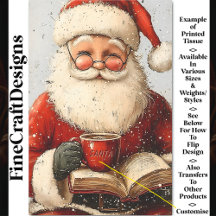 Kerstman, Mok, Boek, Custom AZ3 Decoupage