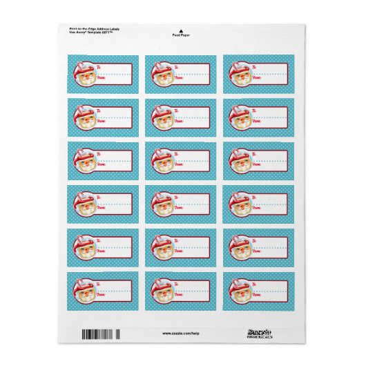 Kerstman Mok kerstcadeau labels - naar + van (Full Sheet)