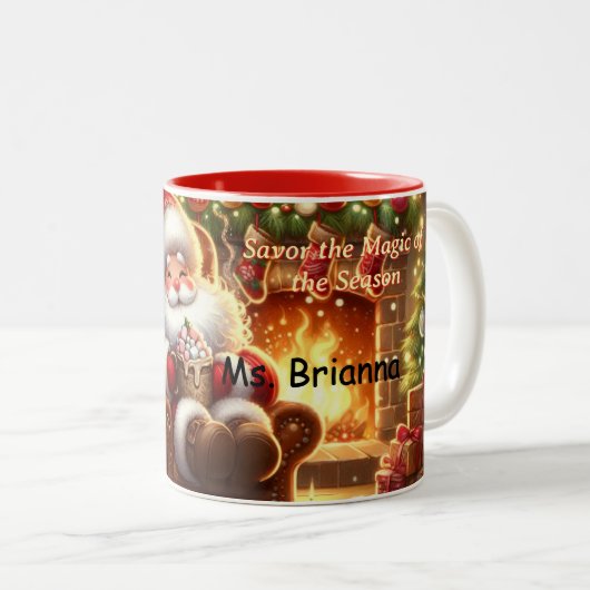Kerstman Mok met Warme Chocolade Kerstmug (Voorkant rechts)