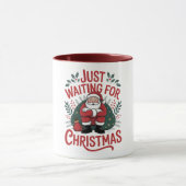 Kerstman mok van 330 ml - Wachten tot het Kerst is (Midden)