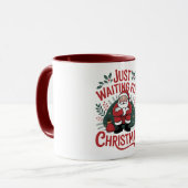 Kerstman mok van 330 ml - Wachten tot het Kerst is (Voorkant links)