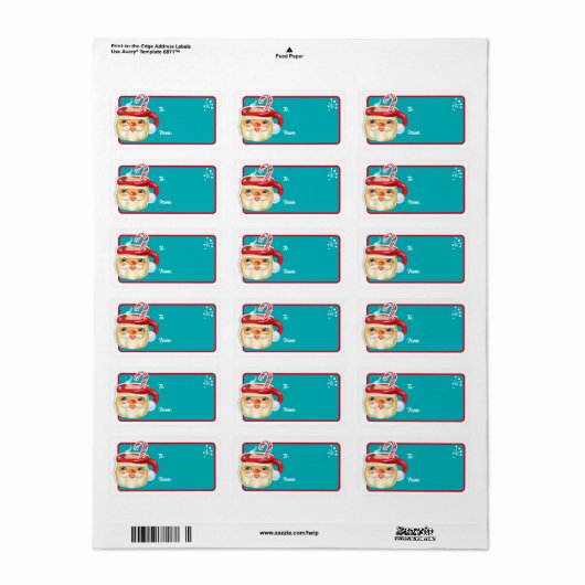 Kerstman Mokken Kerstcadeau Labels - Candy Cane (Full Sheet)
