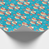 Kerstman Mokken Kerstcadeau Wrap Cadeaupapier (Hoek)