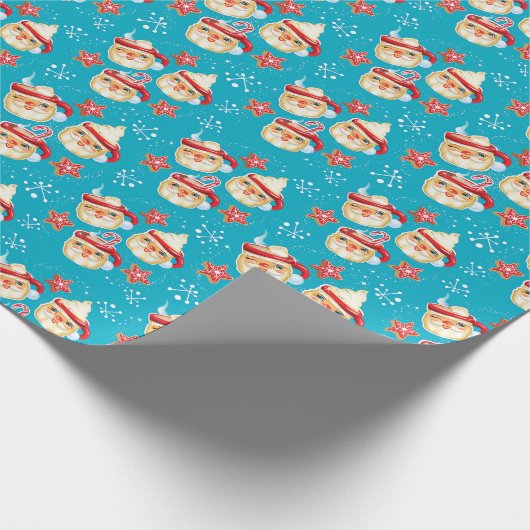  Kerstman Mokken Kerstcadeau Wrap Cadeaupapier (Hoek)