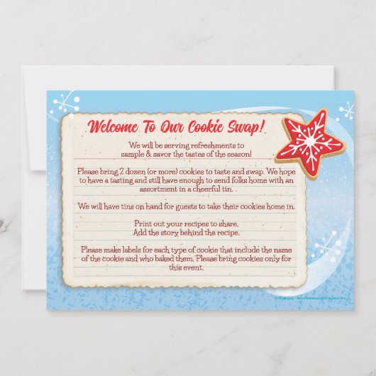 Kerstman Mokken Kerstkoekjes Swap Uitnodiging (Achterkant)