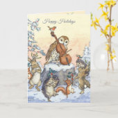 Kerstman Molly Brett dansende dieren Kaart (Gele Bloem)