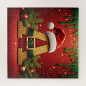 Kerstman Monogram A Voor Kerstcadeaus Legpuzzel (Horizontaal)