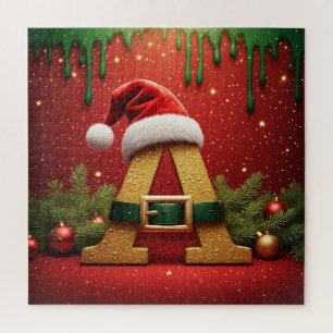 Kerstman Monogram A Voor Kerstcadeaus Legpuzzel
