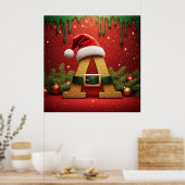 Kerstman Monogram A Voor Kerstcadeaus Poster (Keuken)