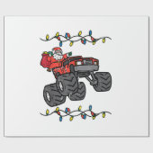 Kerstman Monster Truck Boys Kinder Peuter Yo Cadeaupapier (Vlak)
