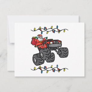 Kerstman Monster Truck Boys Kinder Peuter Yo Feestdagenkaart