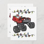 Kerstman Monster Truck Boys Kinder Peuter Yo Informatiekaartje (Voorkant / Achterkant)