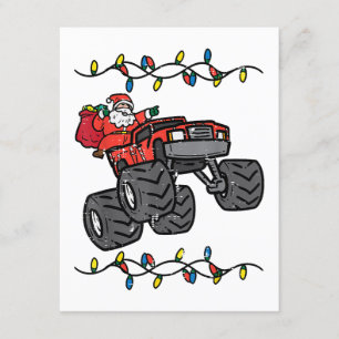 Kerstman Monster Truck Boys Kinder Peuter Yo Informatiekaartje