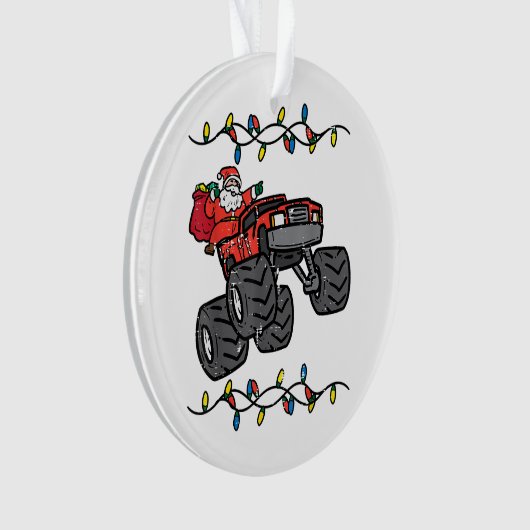 Kerstman Monster Truck Boys Kinder Peuter Yo Ornament (voorkant)