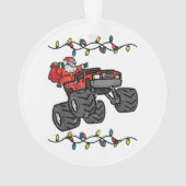 Kerstman Monster Truck Boys Kinder Peuter Yo Ornament (achterkant)
