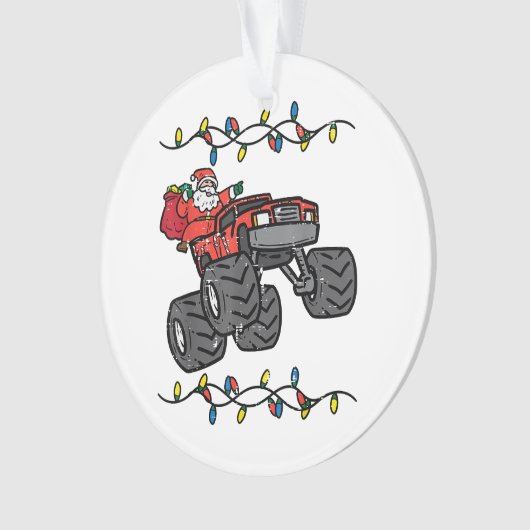 Kerstman Monster Truck Boys Kinder Peuter Yo Ornament (voorkant)