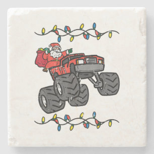 Kerstman Monster Truck Boys Kinder Peuter Yo Stenen Onderzetter