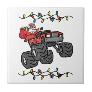 Kerstman Monster Truck Boys Kinder Peuter Yo Tegeltje