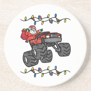 Kerstman Monster Truck Boys Kinder Peuter Yo Zandsteen Onderzetter