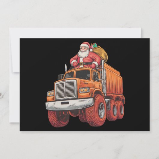 Kerstman Monster Truck Xmas Boys Kinder Feestdagenkaart (Voorkant)