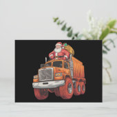 Kerstman Monster Truck Xmas Boys Kinder Feestdagenkaart (Staand voorkant)