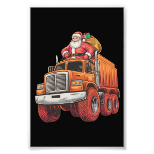 Kerstman Monster Truck Xmas Boys Kinder Foto Afdruk
