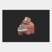 Kerstman Monster Truck Xmas Boys Kinder Inpakpapier Vel (Voorkant)