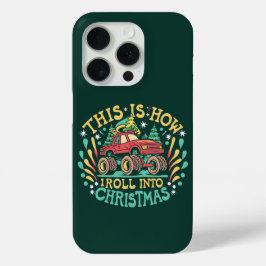 Kerstman Monstertruck Jongens Kerstmis iPhone 15 Pro Case