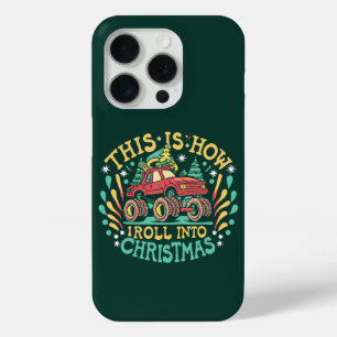 Kerstman Monstertruck Jongens Kerstmis iPhone 15 Pro Case