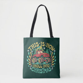 Kerstman Monstertruck Jongens Kerstmis Tote Bag