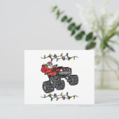 Kerstman Monstertruck Jongens Kinderen Peuter Jeug Feestdagenkaart (Staand voorkant)