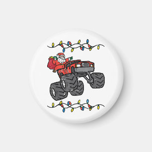 Kerstman Monstertruck Jongens Kinderen Peuter Jong Magneet