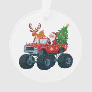 Kerstman Monstertruck Rendier Kerstboom Xmas Ornament