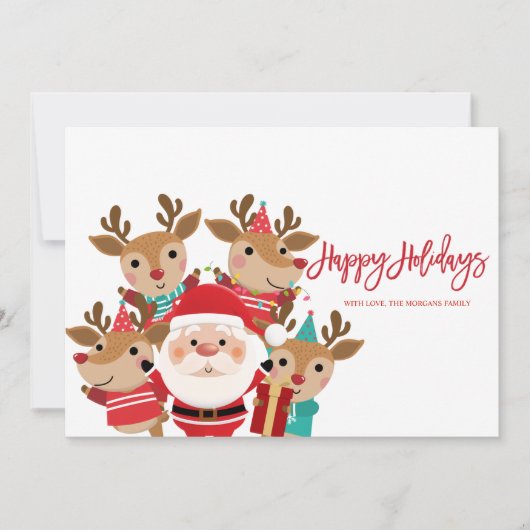 Kerstman, Mooie Herten, Prettige Feestdagen (Voorkant)