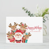 Kerstman, Mooie Herten, Prettige Feestdagen (Staand voorkant)