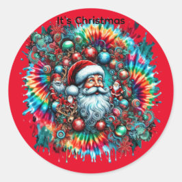 Kerstman Mooie Kerstman2 Ronde Sticker