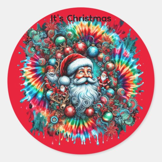 Kerstman Mooie Kerstman2 Ronde Sticker (Voorkant)