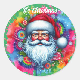 Kerstman Mooie Kerstman4 Ronde Sticker
