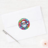 Kerstman Mooie Kerstman4 Ronde Sticker (Envelop)