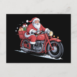Kerstman Motorfiets Biker Kerstmis Xmas Feestdagenkaart