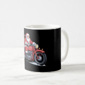 Kerstman Motorfiets Biker Kerstmis Xmas Koffiemok (Voorkant rechts)