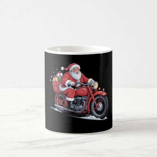Kerstman Motorfiets Biker Kerstmis Xmas Koffiemok (Center)