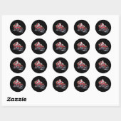 Kerstman Motorfiets Biker Kerstmis Xmas Ronde Sticker (Vel)