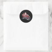 Kerstman Motorfiets Biker Kerstmis Xmas Ronde Sticker (Tas)