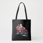 Kerstman Motorfiets Biker Kerstmis Xmas Tote Bag (Voorkant)