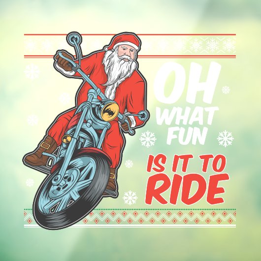 Kerstman Motorfiets Kerstman Grappige Kerstmis Raamsticker (Vel 3)
