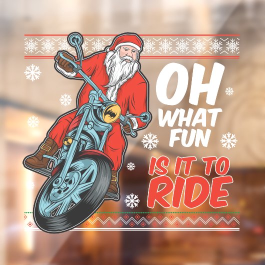 Kerstman Motorfiets Kerstman Grappige Kerstmis Raamsticker (Vel 2)